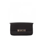 Zwarte Handtas met Gouden Logo John Richmond , Black , Dames