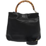 Pre-owned Leather handbags Gucci Vintage , Black , Dames