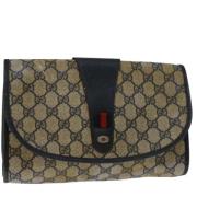 Pre-owned Leather clutches Gucci Vintage , Beige , Dames