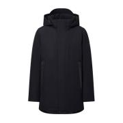 Zwarte textiel parka voor mannen Ecoalf , Black , Heren