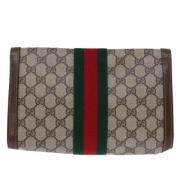 Pre-owned Canvas clutches Gucci Vintage , Beige , Dames