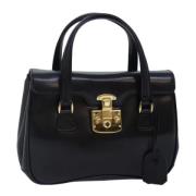 Pre-owned Leather handbags Gucci Vintage , Black , Dames