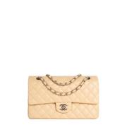 Pre-owned Leather chanel-bags Chanel Vintage , Beige , Dames