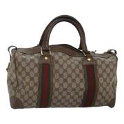 Pre-owned Leather handbags Gucci Vintage , Beige , Dames