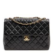 Pre-owned Leather chanel-bags Chanel Vintage , Black , Dames