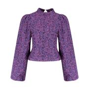 Lange Mouw Top Floor-Ls Harper & Yve , Purple , Dames