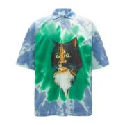 Tie Dye Print Katoenen T-shirt JW Anderson , Multicolor , Heren