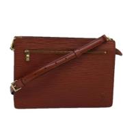 Pre-owned Leather clutches Louis Vuitton Vintage , Brown , Dames