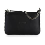 Schoudertas met Studs en Logo Detail John Richmond , Black , Dames