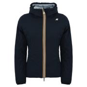 Omkeerbare korte jas met capuchon K-Way , Blue , Dames