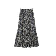 Wijdvallende Zigzag Rok in Inkt Ba&Sh , Black , Dames