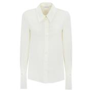 Witte Viscose Overhemd Lange Mouw Patrizia Pepe , White , Dames