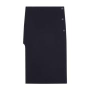 Zwarte wollen rok met split Courrèges , Black , Dames