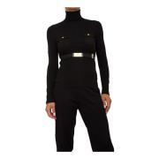 Stijlvolle Gebreide Top voor Vrouwen Elisabetta Franchi , Black , Dame...