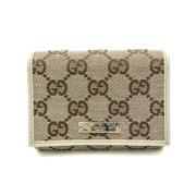 Pre-owned Leather wallets Gucci Vintage , Beige , Dames