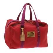 Pre-owned Canvas handbags Louis Vuitton Vintage , Red , Dames