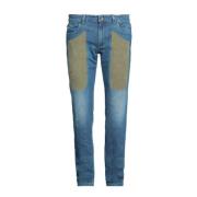 Slim Fit Alcantara Patch Groene Jeans Jeckerson , Blue , Heren