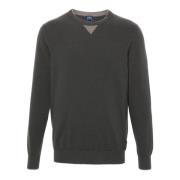 Bruine Crew Neck Wollen Trui Fedeli , Brown , Heren