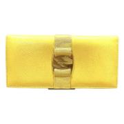 Pre-owned Leather wallets Salvatore Ferragamo Pre-owned , Yellow , Dam...