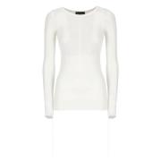 Witte Crew Neck Sweater voor Vrouwen Andrea Ya’aqov , White , Dames