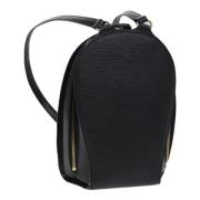 Pre-owned Leather backpacks Louis Vuitton Vintage , Black , Dames