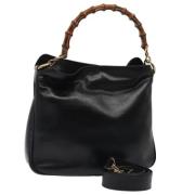 Pre-owned Leather handbags Gucci Vintage , Black , Dames