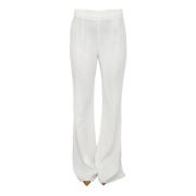 Witte Satijnen Flare Broek Nenette , White , Dames