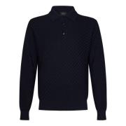 Blauw 3D Weefsel Shirt Middernacht Brioni , Blue , Heren