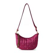 Mini Luna tas in Fuchsia Nylon Borbonese , Pink , Dames