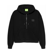 Zwarte Half Zip Hoodie Katoen Mannen New Amsterdam Surf Association , ...