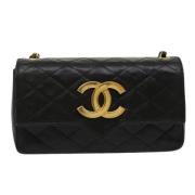 Pre-owned Leather chanel-bags Chanel Vintage , Black , Dames