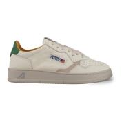 Witte en groene leren sneakers Autry , White , Heren