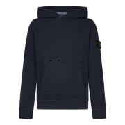 Blauwe hoodie met kangoeroezak Stone Island , Blue , Heren