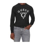 Zwarte Heren Jersey Shirt Guess , Black , Heren