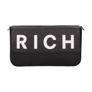 Zwarte handtas met voorlogo John Richmond , Black , Dames