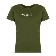 Eenvoudig Ronde Hals T-Shirt Pepe Jeans , Green , Dames