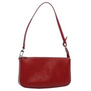 Pre-owned Leather pouches Louis Vuitton Vintage , Red , Dames