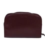 Pre-owned Leather clutches Cartier Vintage , Red , Dames