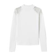 Witte Gebreide Trui met Geborduurd Ontwerp Twinset , White , Dames