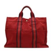 Pre-owned Canvas handbags Hermès Vintage , Red , Dames