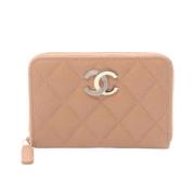 Pre-owned Fabric wallets Chanel Vintage , Beige , Dames