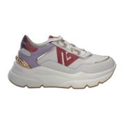 Witte leren sneaker met Bordeaux details Emanuelle Vee , White , Dames