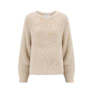 Ellen Pullover Sweater Knit-ted , Brown , Dames