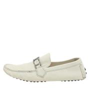 Pre-owned Leather flats Louis Vuitton Vintage , White , Heren