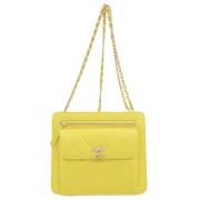 Pre-owned Leather chanel-bags Chanel Vintage , Yellow , Dames