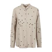 Polka Dot Overhemd Beige Apuntob , Beige , Dames