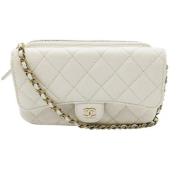 Pre-owned Leather chanel-bags Chanel Vintage , White , Dames