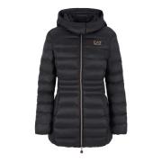 Zwarte hoodie met Rosagold-logo Emporio Armani EA7 , Black , Dames