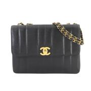 Pre-owned Leather chanel-bags Chanel Vintage , Black , Dames