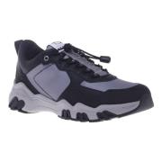 Trainers in black and grey eco-leather Baldinini , Black , Heren